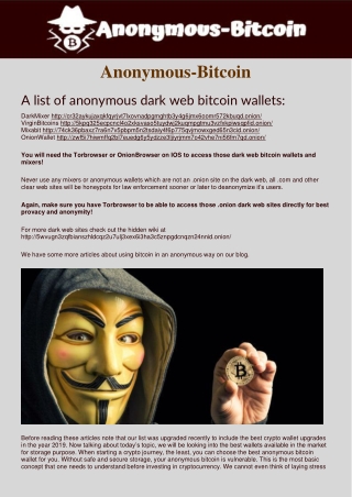 anonymous bitcoin