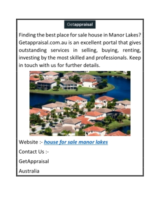 House For Sale Manor Lakes  Getappraisal.com.au