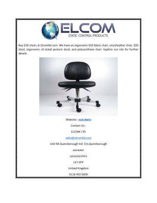 ESD Chairs | Elcomltd.com