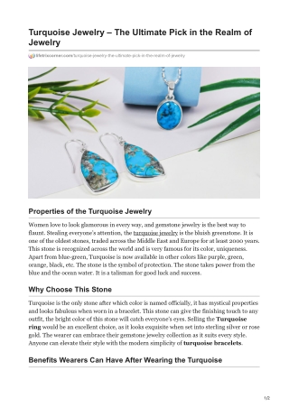 Buy Genuine Turquoise Jewelry