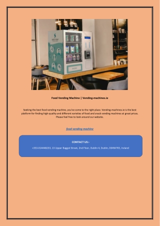 Food Vending Machine | Vending-machines.ie