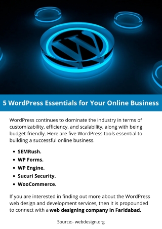 5 WordPress Essentials for Your Online Business