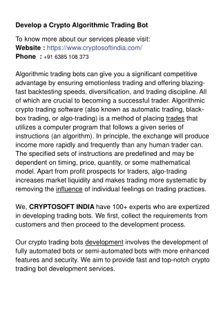 Develop a Crypto Algorithmic Trading Bot-cryptosoft india-converted