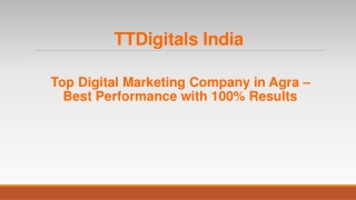 Top Digital Marketing Company in Agra - TTDigitals