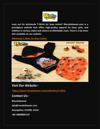 Wholesale T Shirts For Boys Online | Riocokidswear.com