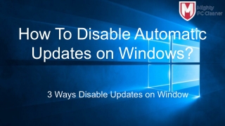How To Disable Automatic Updates on Windows_
