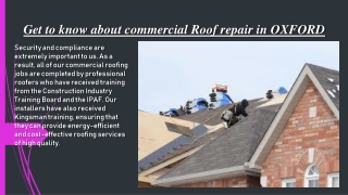 commercial Roof repairs in oxford