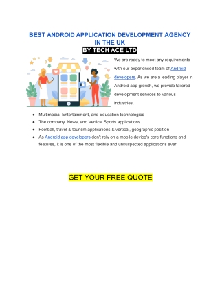 BEST ANDROID APPLICATION DEVELOPMENT AGENCY IN THE UK