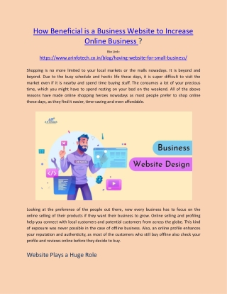 benefits of having a website for small business