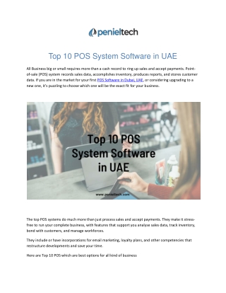 Top 10 POS software in UAE-Penieltech