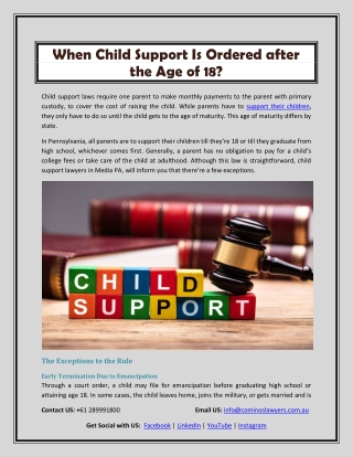When Child Support Is Ordered after the Age of 18