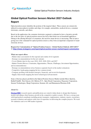 2027 Optical Position Sensors Market Country & Regional Analysis