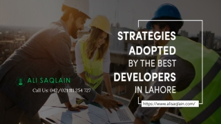 Strategies Adopted by The Best Developers in Lahore