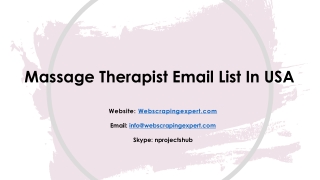 Massage Therapist Email List In USA