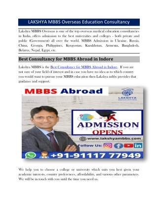 MBBS Admission Consultant in Indore
