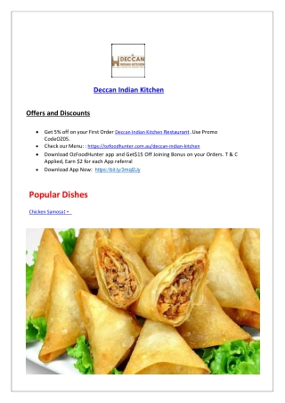 5% Off - Deccan Indian Kitchen Takeaway Menu Highton, VIC