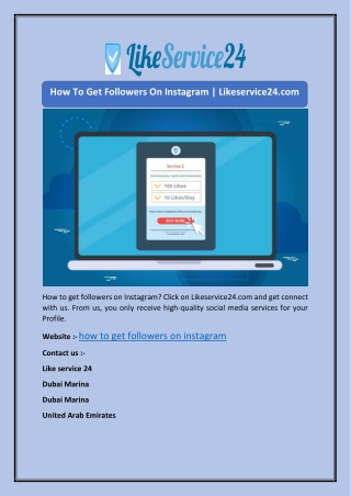 How To Get Followers On Instagram | Likeservice24.com