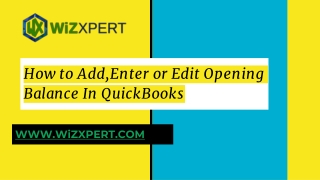 How to Add,Enter or Edit Opening Balance In QuickBooks
