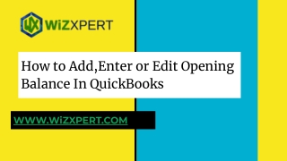 How to Add,Enter or Edit Opening Balance In QuickBooks