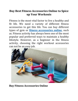 Buy Best Fitness Accessories Online to Spice up Your Workouts