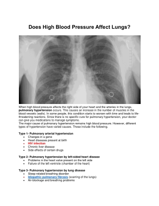 Does High Blood Pressure Affect Lungs