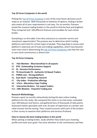 Top 10 Forex Company - FIDO MARKETS