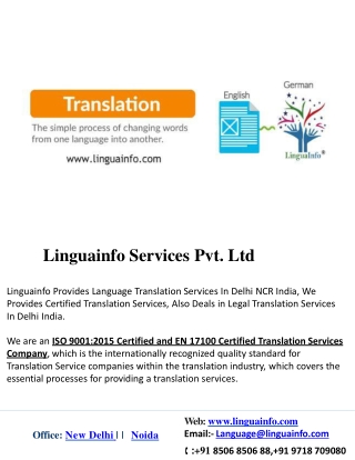 Translation Company In Delhi NCR, India Worldwide