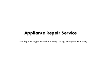 Las Vegas NV Appliance Services | Call Here