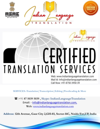 Language Translation Services Delhi | Certified Translation Services Delhi NCR.