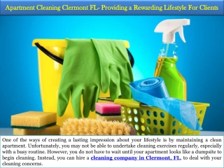 Apartment Cleaning Clermont FL- Providing a Rewarding Lifestyle For Clients