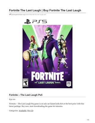 Fortnite – The Last Laugh Ps5