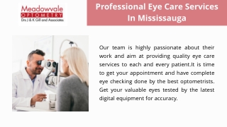 Professional Eye Care Services  In Mississauga