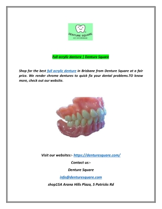 Full acrylic denture | Denture Square