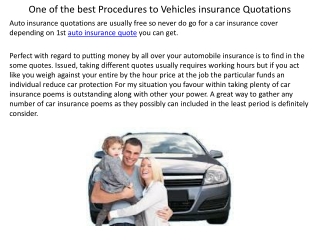 One of the best Procedures to Vehicles insurance