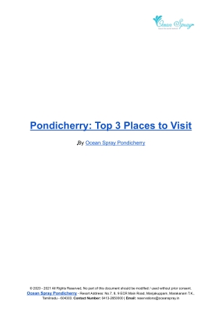 Pondicherry_ Top 3 Places to Visit