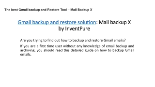 Gmail backup and restore software