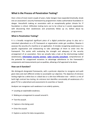 What Is the Process of Penetration Testing
