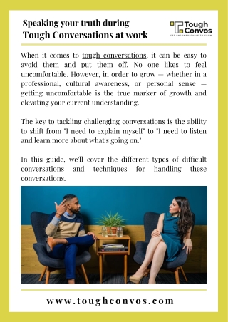 Speaking your truth during Tough Conversations at work