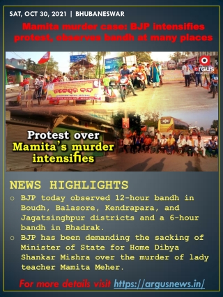 Mamita murder case: BJP intensifies protest, observes bandh at many places