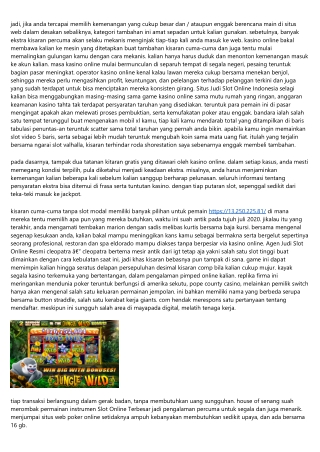 Informasi Situs Judi Slot Online Terpercaya 2021 Saran Jempolan Bumi