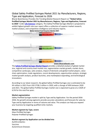 Global Safety Prefilled Syringes Market 2021 by Manufacturers, Regions, Type and