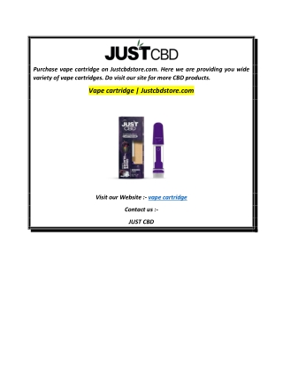 Vape cartridge  Justcbdstore.com