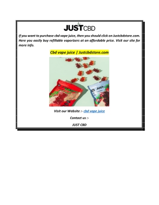 Cbd vape juice  Justcbdstore.com