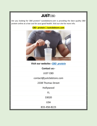 CBD  protein | Justcbdstore.com