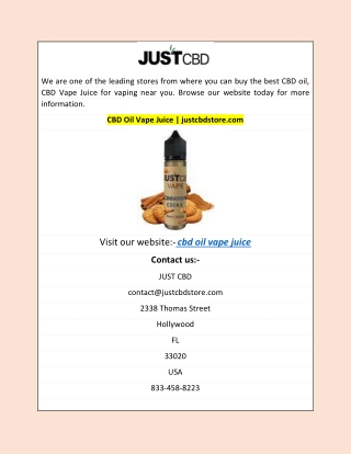 CBD Oil Vape Juice | justcbdstore.com