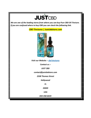 CBD Tinctures  Justcbdstore.com