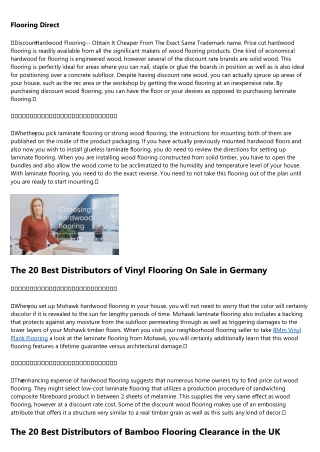 A Directory of Engineered Hard Wood Flooring Suppliers in Germany