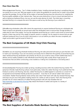 Looking For Suppliers of Vinyl Florring in Australia? Here's A Directory of The