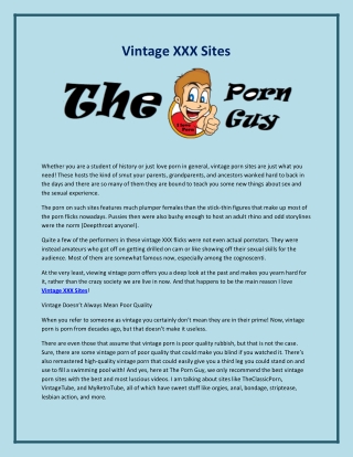 Vintage XXX Sites