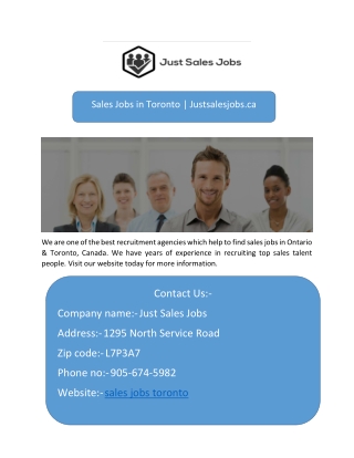 Sales Jobs in Toronto  Justsalesjobs.ca-converted